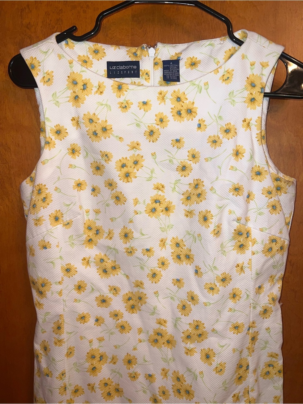 Liz Claiborne White and Yellow Floral Midi Dress - Picture 4 of 4
